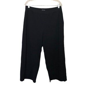 Eileen Fisher Wide Leg Pull On black dress pants Pockets sz Large